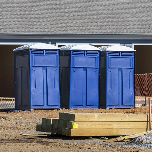 how often are the portable restrooms cleaned and serviced during a rental period in Dunseith ND